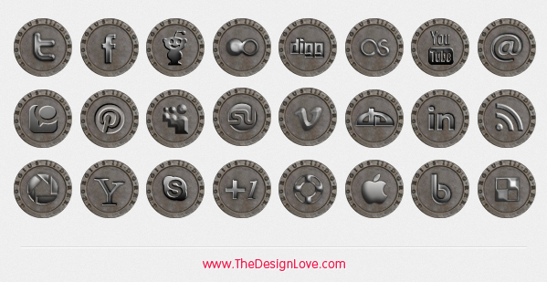 Antique Coin Social Media Icons