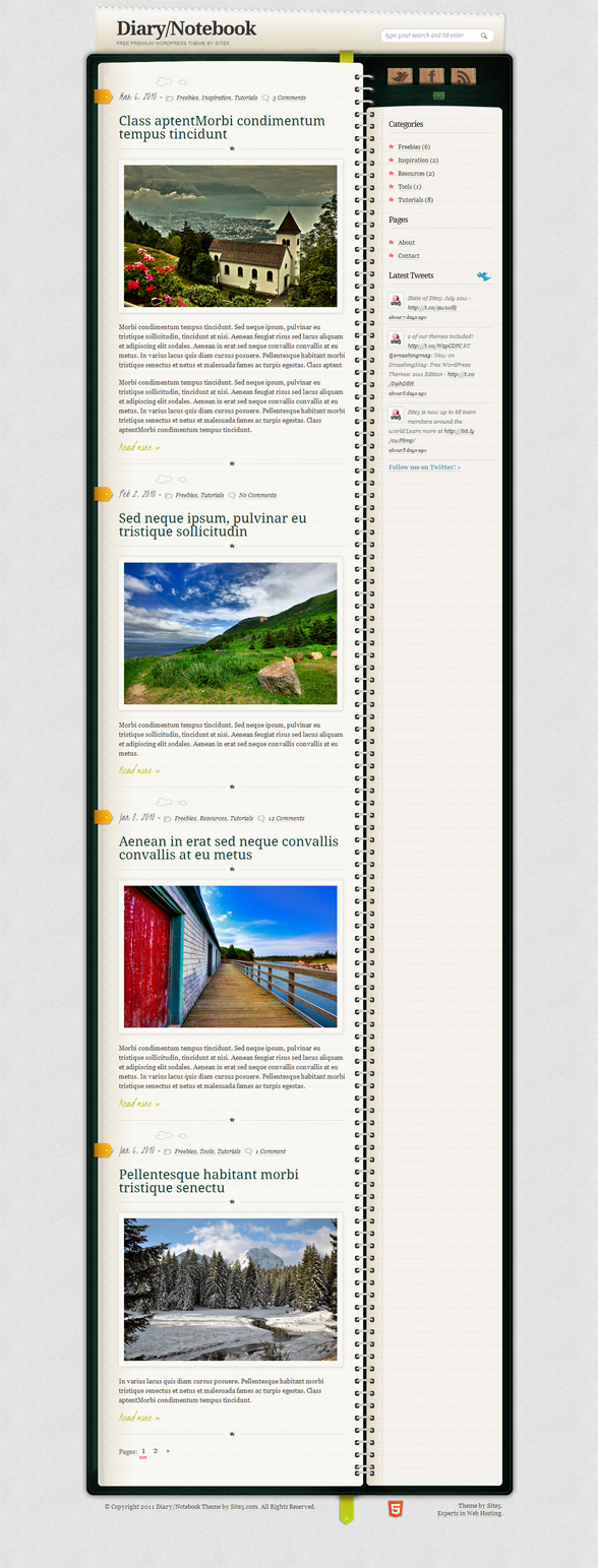 wp diary theme