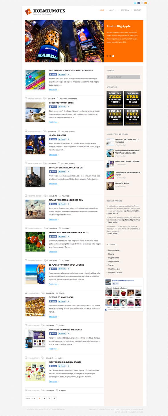 wp holmiumous theme