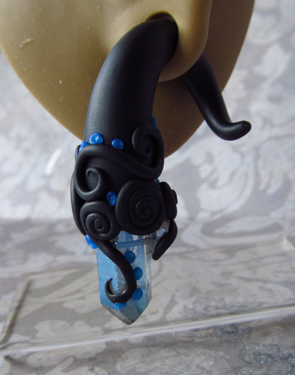 Blue Crystal Ear Plugs Close Custom Jewellery