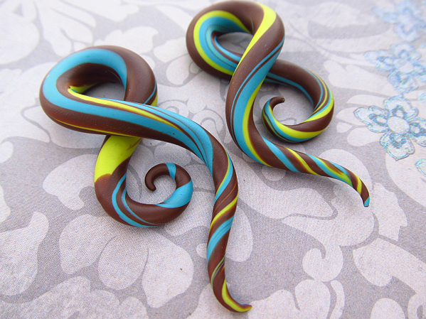 Color-Swirl- Ear Plugs Close Custom Jewellery