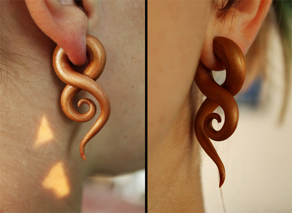 Copper Faker plugs by close custom jewelry