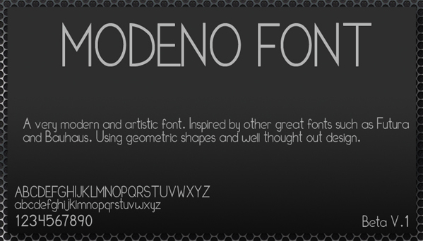 Cool Sleek Free Font Modeno