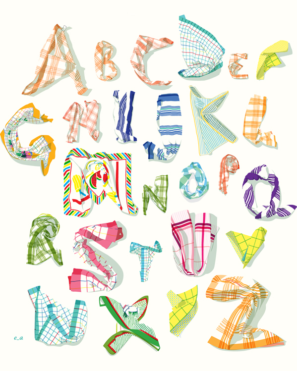 Towel Alphabet Typography