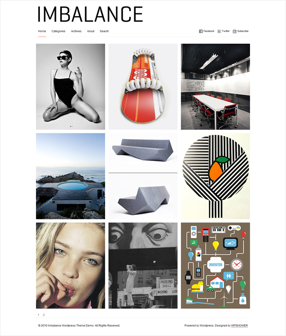 Imbalance minimal WordPress theme