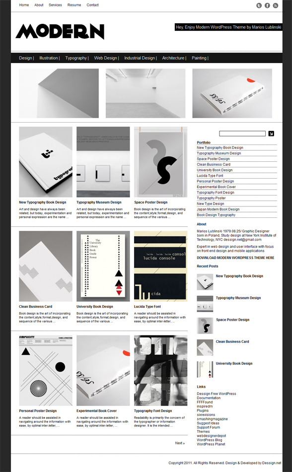 WP minimal Modern theme