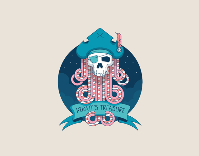 best-illustrative-logo-design-pirates-treasure