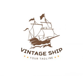 Vintage Ship Logo & Business Card Template