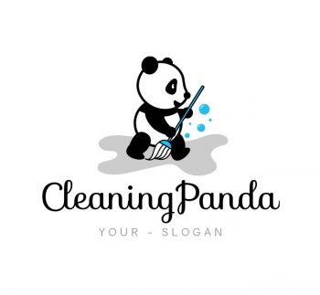 Cleaning Panda Logo & Business Card Template