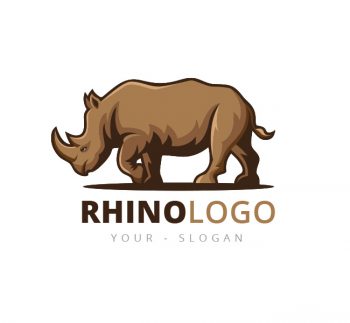 Illustrative Rhino Logo & Business Card Template