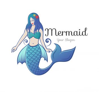 Illustrative Mermaid Logo & Business Card Template