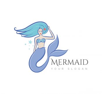 Blue Mermaid Logo & Business Card Template