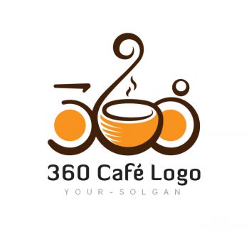 360 Cafe Logo & Business Card Template