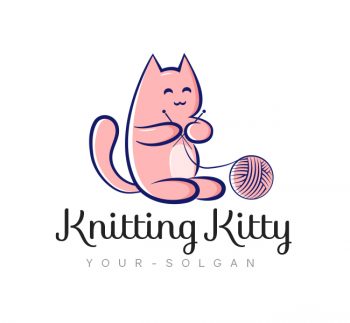 Kitty Knitting Logo & Business Card Template