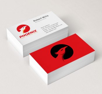 Phoenix-Head-Business-Card-Mockup