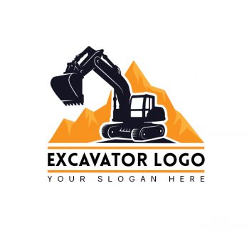 Simple Excavator Truck Logo & Business Card