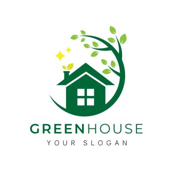 Simple Green Home Logo Template