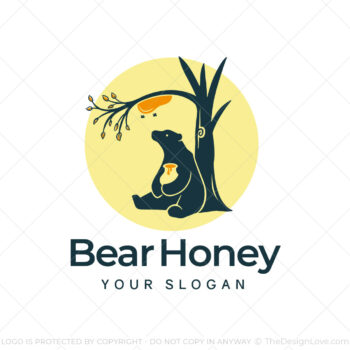Minimal Bear Honey Logo Template